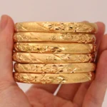 6Pcs Dubai Gold Filled Bangles for Women