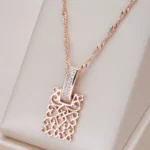 Glossy Metal 585 Rose Gold Pendant Necklace