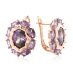 585 Rose Gold Purple Earrings