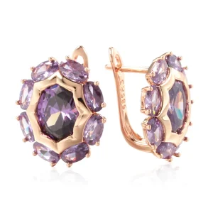585 Rose Gold Purple Earrings