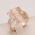 Glossy Metal 585 Rose Gold Ring