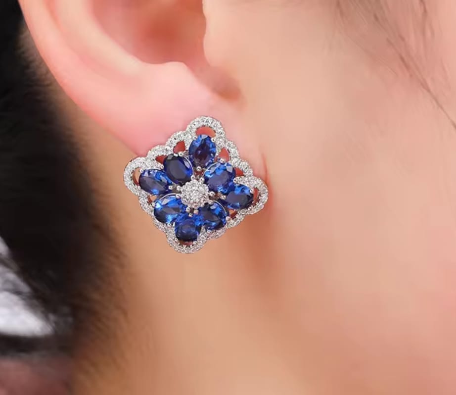Blue Sapphire Earrings - Image 2