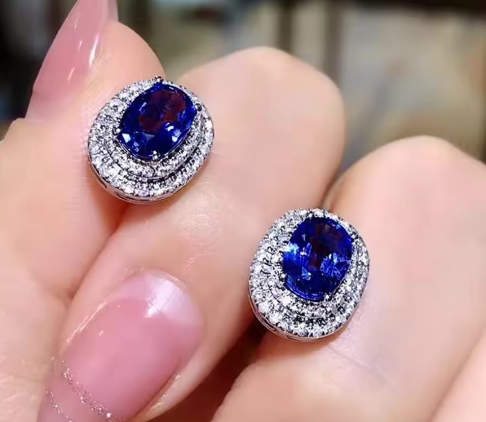 Blue Sapphire Earrings - Image 3