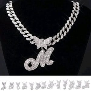 Silver and Gold Alphabets Necklace pendant