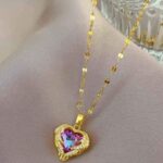 Rainbow Topaz pendant necklace