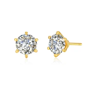 Genuine 18K Solid Gold Moissanite Earrings