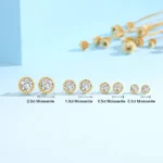 Genuine 18K Gold Moissanite Stud Earrings