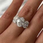 oval ring 925 Silver Zircon and moissanite ring