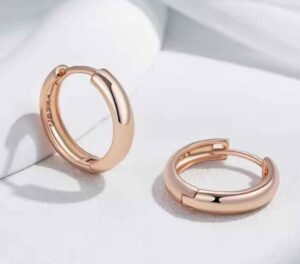585 Rose Gold Hoop Earrings