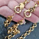 Belcher stamped 18k Necklace bracelet set