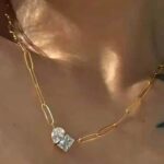 Drop Square Stone Necklace