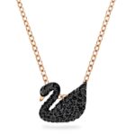 Swan Black Necklace Pendant Swarovski