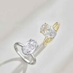 Oval shape lab moissanite diamond ring