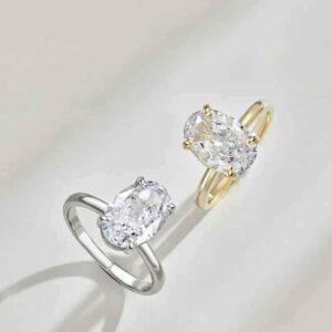 Oval shape lab moissanite diamond ring