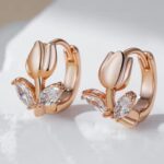 585 Rose Gold color Hoop Earrings