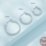 925 Sterling Silver Lightweight Bold Hoop Earrings