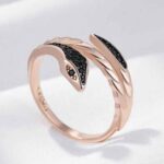 Black snake Ring 585 Rose Gold