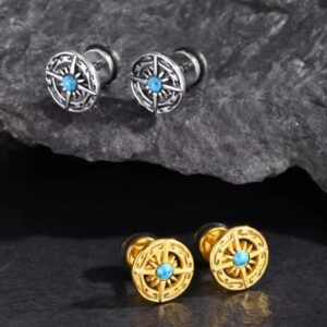 Vintage look men stud earrings