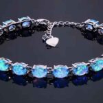 Black Blue White Opal bracelet