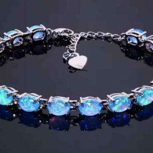 Black Blue White Opal bracelet