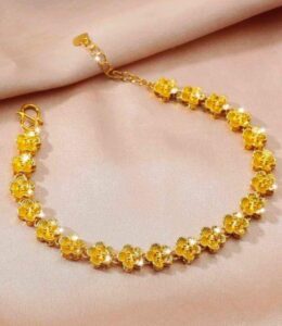 18k Gold Filled Flower Bracelet