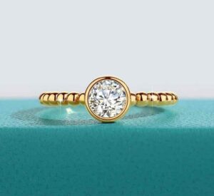 18k Solid Gold stamped Ring