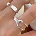 2pcs Stamped Sterling silver Rings