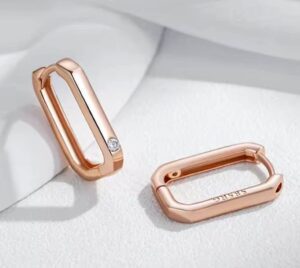 585 Rose Gold Hoop Earrings