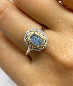 Natural Sea cat eye gemstone S925 ring