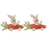 Christmas Reindeer Crystal Earrings for Women